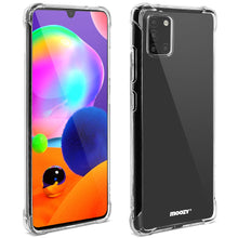 Carica l&#39;immagine nel visualizzatore di Gallery, Moozy Shock Proof Silicone Case for Samsung A31 - Transparent Crystal Clear Phone Case Soft TPU Cover
