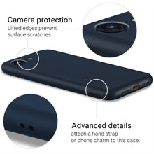 Charger l&#39;image dans la galerie, Moozy Lifestyle. Case for iPhone SE 2020, iPhone 8 and iPhone 7, Midnight Blue - Liquid Silicone Cover with Matte Finish and Soft Microfiber Lining
