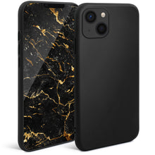 Afbeelding in Gallery-weergave laden, Moozy Minimalist Series Silicone Case for iPhone 13 Mini, Black - Matte Finish Lightweight Mobile Phone Case Slim Soft Protective
