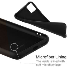 Załaduj obraz do przeglądarki galerii, Moozy Lifestyle. Designed for iPhone 12, iPhone 12 Pro Case, Black - Liquid Silicone Cover with Matte Finish and Soft Microfiber Lining
