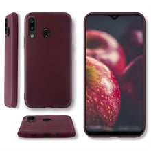 Charger l&#39;image dans la galerie, Moozy Minimalist Series Silicone Case for Samsung A20e, Wine Red - Matte Finish Slim Soft TPU Cover
