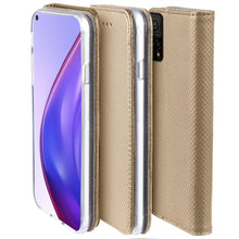 Load image into Gallery viewer, Moozy Case Flip Cover for Xiaomi Mi 10T 5G and Mi 10T Pro 5G, Gold - Smart Magnetic Flip Case with Card Holder and Stand
