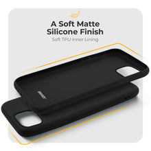 Cargar imagen en el visor de la galería, Moozy Minimalist Series Silicone Case for iPhone 11, Black - Matte Finish Slim Soft TPU Cover
