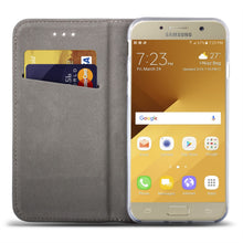 Cargar imagen en el visor de la galería, Moozy Case Flip Cover for Samsung A5 2017, Gold - Smart Magnetic Flip Case with Card Holder and Stand
