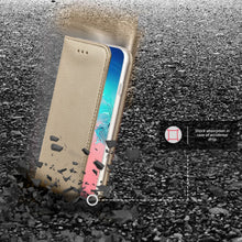 Cargar imagen en el visor de la galería, Moozy Case Flip Cover for Samsung S10 Lite, Gold - Smart Magnetic Flip Case with Card Holder and Stand
