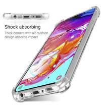 Cargar imagen en el visor de la galería, Moozy Shock Proof Silicone Case for Samsung A70 - Transparent Crystal Clear Phone Case Soft TPU Cover

