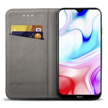 Lade das Bild in den Galerie-Viewer, Moozy Case Flip Cover for Xiaomi Redmi 8, Black - Smart Magnetic Flip Case with Card Holder and Stand
