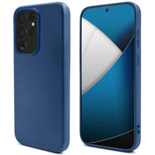 Lade das Bild in den Galerie-Viewer, Moozy Lifestyle. Silicone Case for Samsung S22 Ultra, Midnight Blue - Liquid Silicone Lightweight Cover with Matte Finish and Soft Microfiber Lining, Premium Silicone Case

