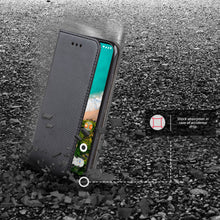 Załaduj obraz do przeglądarki galerii, Moozy Case Flip Cover for Xiaomi Mi A3, Black - Smart Magnetic Flip Case with Card Holder and Stand
