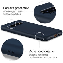 Załaduj obraz do przeglądarki galerii, Moozy Lifestyle. Designed for Samsung S10 Case, Midnight Blue - Liquid Silicone Cover with Matte Finish and Soft Microfiber Lining
