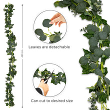 Carica l&#39;immagine nel visualizzatore di Gallery, VILSTO Artificial Ivy Eucalyptus Plant Garland, artificial leaves, decorative artificial flora, artificial hanging plant, Greenery, Hanging Vine Plant
