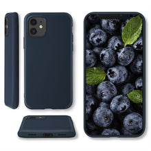 Załaduj obraz do przeglądarki galerii, Moozy Lifestyle. Designed for iPhone 11 Case, Midnight Blue - Liquid Silicone Cover with Matte Finish and Soft Microfiber Lining
