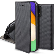 Lade das Bild in den Galerie-Viewer, Moozy Case Flip Cover for Samsung A52, Samsung A52 5G, Black - Smart Magnetic Flip Case Flip Folio Wallet Case
