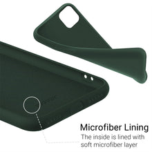 Załaduj obraz do przeglądarki galerii, Moozy Lifestyle. Designed for iPhone 11 Case, Dark Green - Liquid Silicone Cover with Matte Finish and Soft Microfiber Lining
