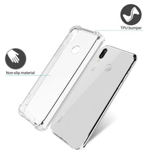 Załaduj obraz do przeglądarki galerii, Moozy Shock Proof Silicone Case for Huawei P Smart Plus 2018 - Transparent Crystal Clear Phone Case Soft TPU Cover
