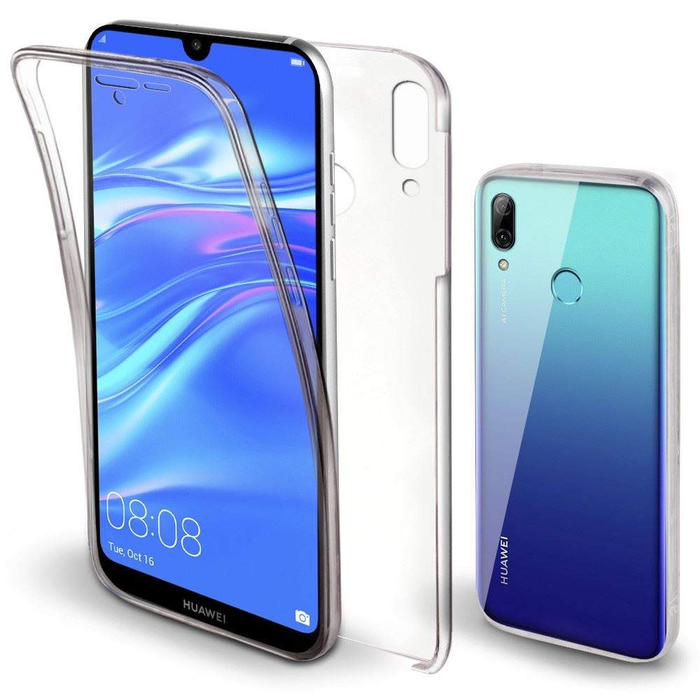 Moozy 360 Degree Case for Huawei Y7 2019 - Transparent Full body Slim Cover - Hard PC Back and Soft TPU Silicone Front