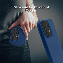 Ladda upp bild till gallerivisning, Moozy Lifestyle. Silicone Case for Samsung A13 4G, Midnight Blue - Liquid Silicone Lightweight Cover with Matte Finish and Soft Microfiber Lining, Premium Silicone Case
