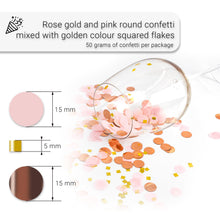 Cargar imagen en el visor de la galería, VILSTO Rose Gold Confetti, Table Confetti, Confetti Bags, Rose Gold Tissue Paper Confetti, Rose Gold Decorations, Engagement Wedding, Approx.50 grams
