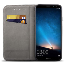 Ladda upp bild till gallerivisning, Moozy Case Flip Cover for Huawei Mate 10 Lite, Black - Smart Magnetic Flip Case with Card Holder and Stand
