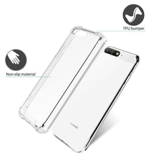 Cargar imagen en el visor de la galería, Moozy Shock Proof Silicone Case for Huawei Y6 2018 - Transparent Crystal Clear Phone Case Soft TPU Cover
