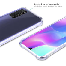 Załaduj obraz do przeglądarki galerii, Moozy Shock Proof Silicone Case for Xiaomi Mi Note 10 Lite - Transparent Crystal Clear Phone Case Soft TPU Cover
