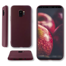 Lade das Bild in den Galerie-Viewer, Moozy Minimalist Series Silicone Case for Samsung S9, Wine Red - Matte Finish Slim Soft TPU Cover
