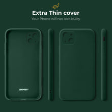 Load image into Gallery viewer, Moozy Minimalist Series Silicone Case for iPhone 13, Midnight Green - Matte Finish Lightweight Mobile Phone Case Slim Soft Protective
