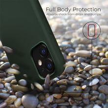 Afbeelding in Gallery-weergave laden, Moozy Lifestyle. Designed for iPhone 12 mini Case, Dark Green - Liquid Silicone Cover with Matte Finish and Soft Microfiber Lining
