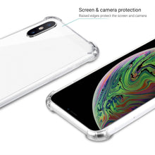 Cargar imagen en el visor de la galería, Moozy Shock Proof Silicone Case for iPhone X, iPhone XS - Transparent Crystal Clear Phone Case Soft TPU Cover
