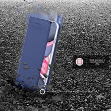 Załaduj obraz do przeglądarki galerii, Moozy Case Flip Cover for iPhone 11, Dark Blue - Smart Magnetic Flip Case with Card Holder and Stand
