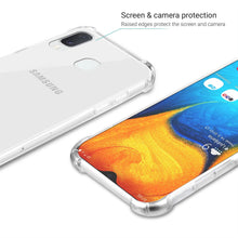 Cargar imagen en el visor de la galería, Moozy Shock Proof Silicone Case for Samsung A30 - Transparent Crystal Clear Phone Case Soft TPU Cover
