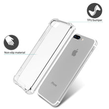 Carica l&#39;immagine nel visualizzatore di Gallery, Moozy Shock Proof Silicone Case for iPhone 7 Plus, iPhone 8 Plus - Transparent Crystal Clear Phone Case Soft TPU Cover
