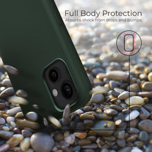 Load image into Gallery viewer, Moozy Lifestyle. Silicone Case for iPhone 13, Dark Green - Liquid Silicone Lightweight Cover with Matte Finish
