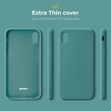 Charger l&#39;image dans la galerie, Moozy Minimalist Series Silicone Case for iPhone XR, Blue Grey - Matte Finish Slim Soft TPU Cover
