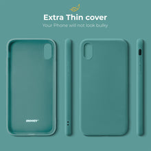 Carica l&#39;immagine nel visualizzatore di Gallery, Moozy Minimalist Series Silicone Case for iPhone XR, Blue Grey - Matte Finish Slim Soft TPU Cover
