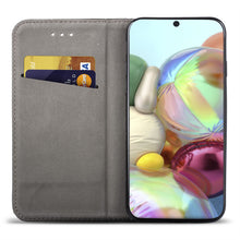 Załaduj obraz do przeglądarki galerii, Moozy Case Flip Cover for Samsung A71, Black - Smart Magnetic Flip Case with Card Holder and Stand
