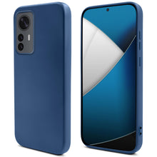 Załaduj obraz do przeglądarki galerii, Moozy Lifestyle. Silicone Case for Xiaomi 12 Pro, Midnight Blue - Liquid Silicone Lightweight Cover with Matte Finish and Soft Microfiber Lining, Premium Silicone Case
