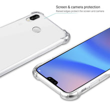 Charger l&#39;image dans la galerie, Moozy Shock Proof Silicone Case for Huawei P20 Lite - Transparent Crystal Clear Phone Case Soft TPU Cover
