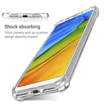Afbeelding in Gallery-weergave laden, Moozy Shock Proof Silicone Case for Xiaomi Redmi 5 - Transparent Crystal Clear Phone Case Soft TPU Cover

