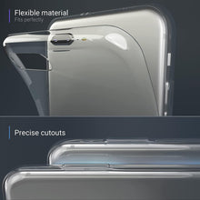 Cargar imagen en el visor de la galería, Moozy 360 Degree Case for iPhone 8 Plus, iPhone 7 Plus - Full body Front and Back Slim Clear Transparent TPU Silicone Gel Cover
