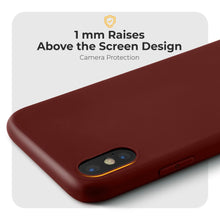Ladda upp bild till gallerivisning, Moozy Minimalist Series Silicone Case for iPhone X and iPhone XS, Wine Red - Matte Finish Slim Soft TPU Cover

