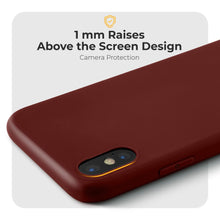 Załaduj obraz do przeglądarki galerii, Moozy Minimalist Series Silicone Case for iPhone X and iPhone XS, Wine Red - Matte Finish Slim Soft TPU Cover
