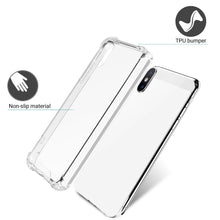 Cargar imagen en el visor de la galería, Moozy Shock Proof Silicone Case for iPhone X, iPhone XS - Transparent Crystal Clear Phone Case Soft TPU Cover
