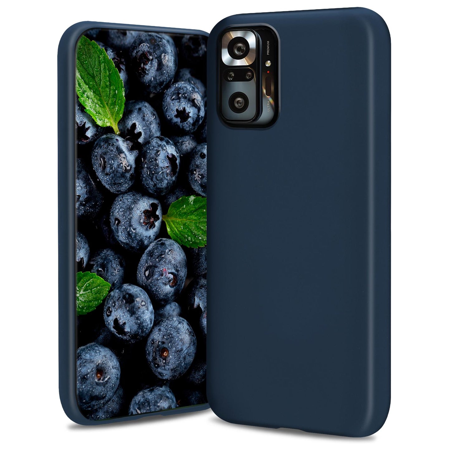 Moozy Lifestyle. Silicone Case for Xiaomi Redmi Note 10 Pro, Note 10 Pro Max, Midnight Blue - Liquid Silicone Lightweight Cover with Matte Finish