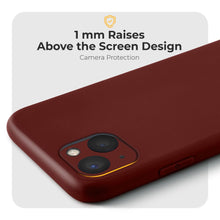 Afbeelding in Gallery-weergave laden, Moozy Minimalist Series Silicone Case for iPhone 13 Mini, Wine Red - Matte Finish Lightweight Mobile Phone Case Slim Soft Protective
