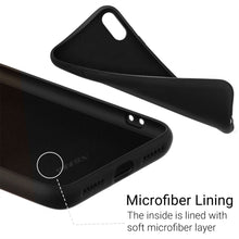 Carica l&#39;immagine nel visualizzatore di Gallery, Moozy Lifestyle. Designed for iPhone X and iPhone XS Case, Black - Liquid Silicone Cover with Matte Finish and Soft Microfiber Lining
