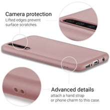 Carica l&#39;immagine nel visualizzatore di Gallery, Moozy Minimalist Series Silicone Case for Samsung A50, Rose Beige - Matte Finish Slim Soft TPU Cover
