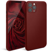 Charger l&#39;image dans la galerie, Moozy Minimalist Series Silicone Case for iPhone 13 Pro, Wine Red - Matte Finish Lightweight Mobile Phone Case Slim Soft Protective
