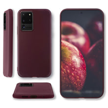 Carica l&#39;immagine nel visualizzatore di Gallery, Moozy Minimalist Series Silicone Case for Samsung S20 Ultra, Wine Red - Matte Finish Slim Soft TPU Cover
