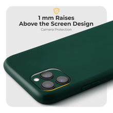 Load image into Gallery viewer, Moozy Minimalist Series Silicone Case for iPhone 13 Pro, Midnight Green - Matte Finish Lightweight Mobile Phone Case Slim Soft Protective
